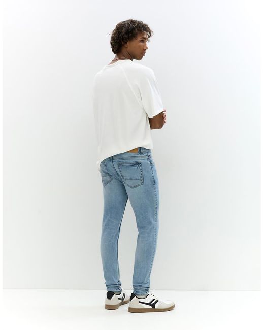 Pull&Bear Blue Skinny Jeans for men