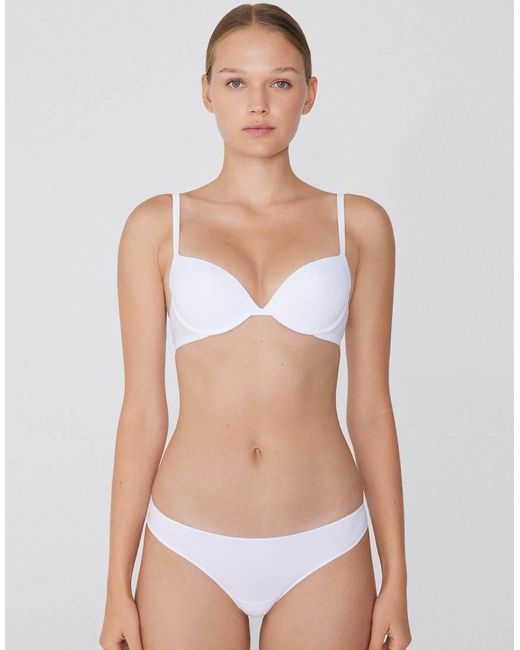 Tezenis White Moscow Microfibre Push-Up Bra