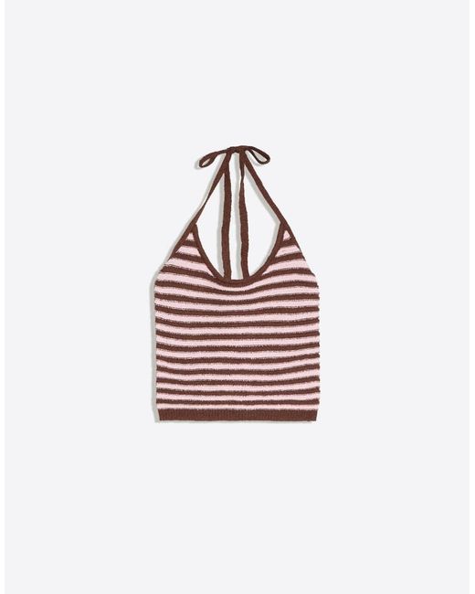 Bershka Green Halter Neck Knit Top