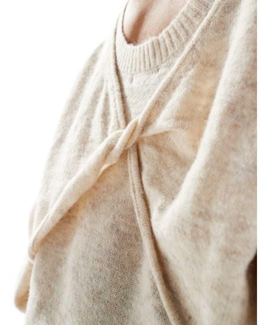 French Connection Natural Knitted Jumper With Twist Back Detail