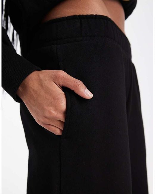 Miss Selfridge Black Premium Wide Leg Sweatpants
