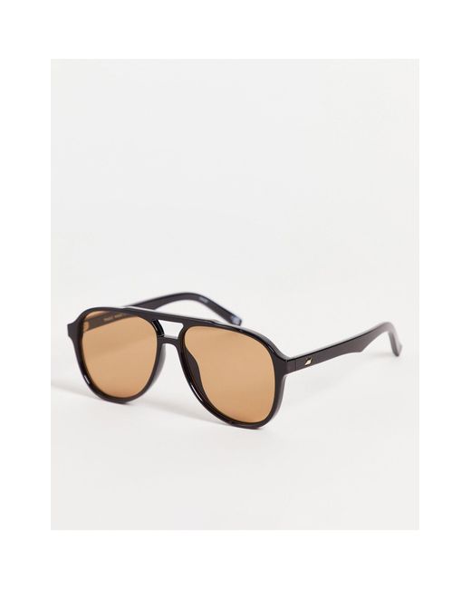 Le Specs Tragic Magic Aviator Sunglasses In Brown Lyst Australia