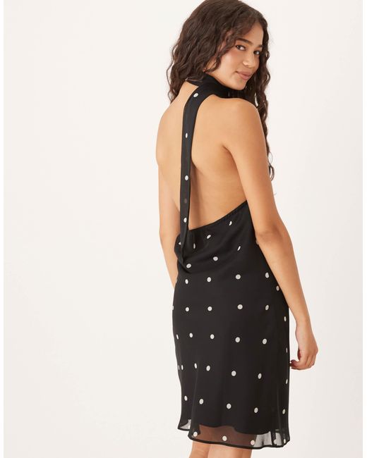 ASOS Black – gepunktetes minikleid aus chiffon