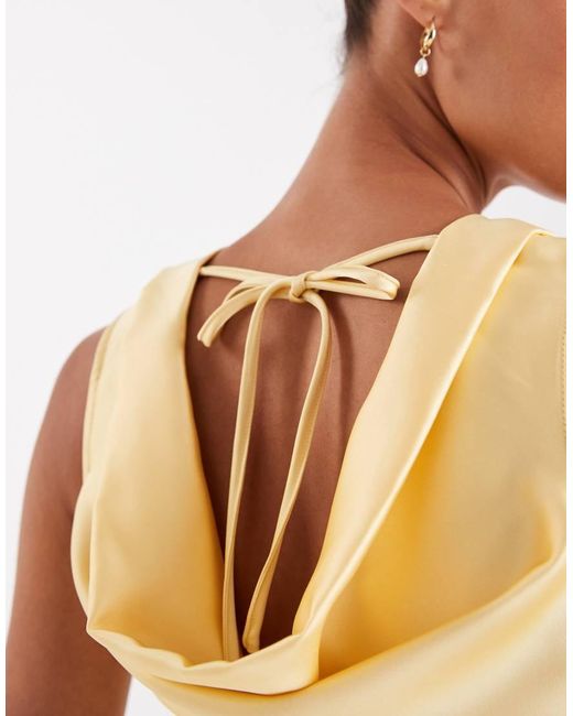 JJXX Natural Satin Mini Dress With Tie Detail