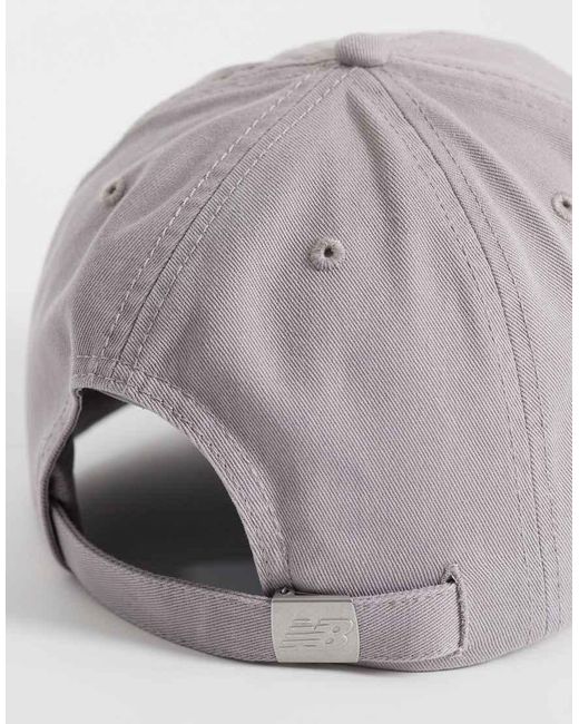 New Balance Gray 6 Panel Linear Logo Cap
