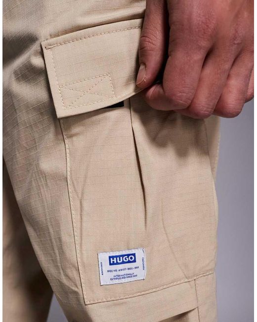 HUGO Black Gadic Cargo Trousers for men