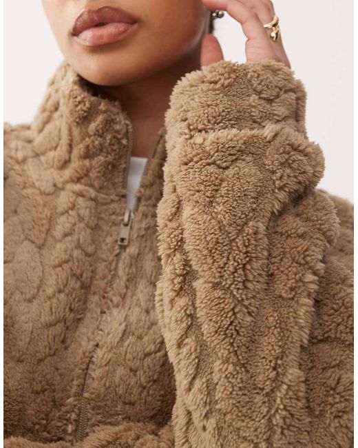 Noisy May Natural Half Zip Fluffy Fleece