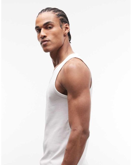 Top Senza Maniche Con Vestibilità Classica di Weekday in White da Uomo