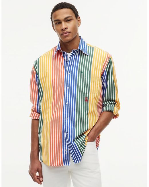 Tommy Hilfiger Blue Relaxed Fit Multicolour Stripe Poplin Shirt for men