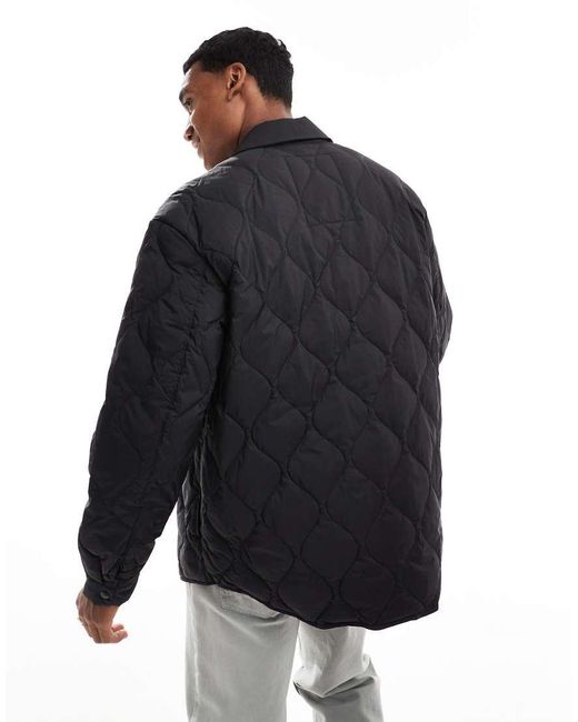 Tommy Hilfiger Black Quilted Down Casual Shacket for men