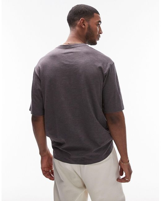T-shirt oversize di Topman in Gray da Uomo