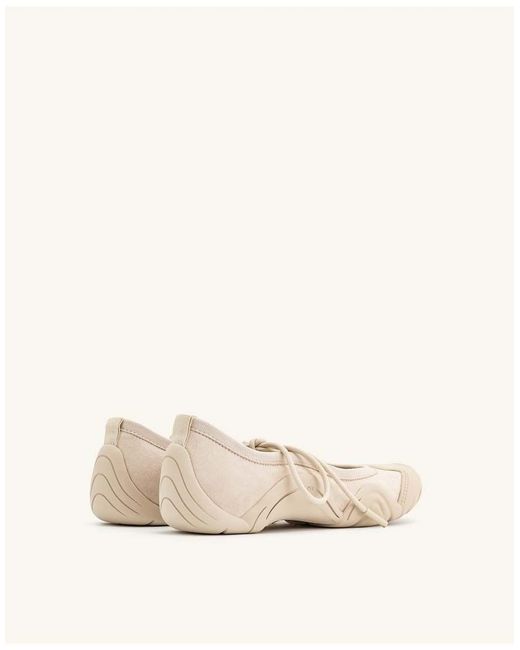 JW PEI Natural Caitlin Lace Up Ballet Flats