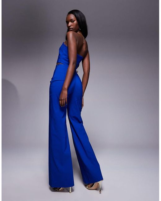 Vesper Blue High Waisted Wide Leg Trousers