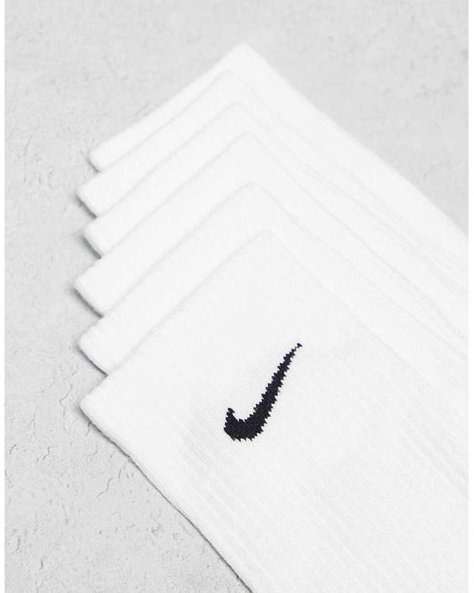 Nike White Everyday Cushioned Plus 6 Pack Crew Socks