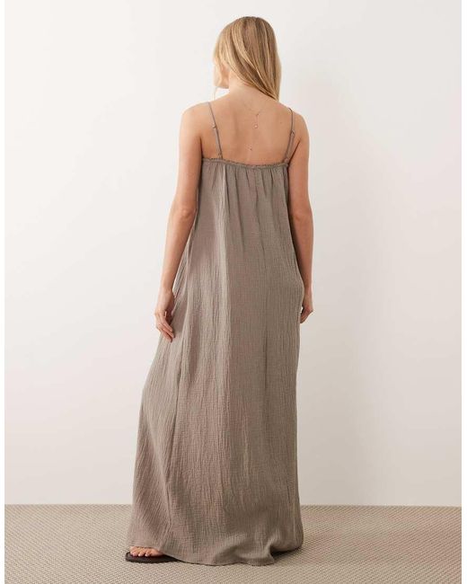 Jdy Natural Cheesecloth Sleeveless Maxi Dress