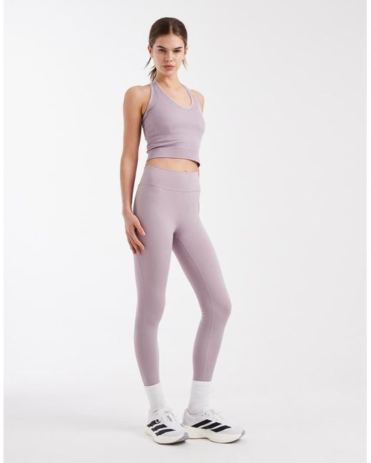 Adidas Originals Purple Workout Essentials Knit Halterneck T-Shirt