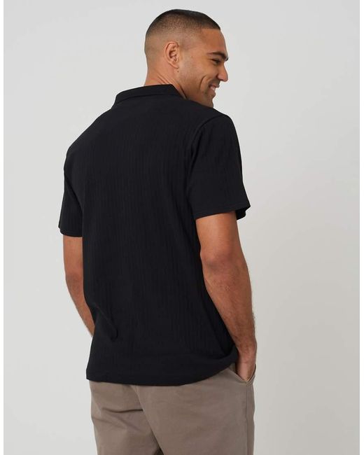 Brave Soul Black Trophy Neck Polo Shirt for men