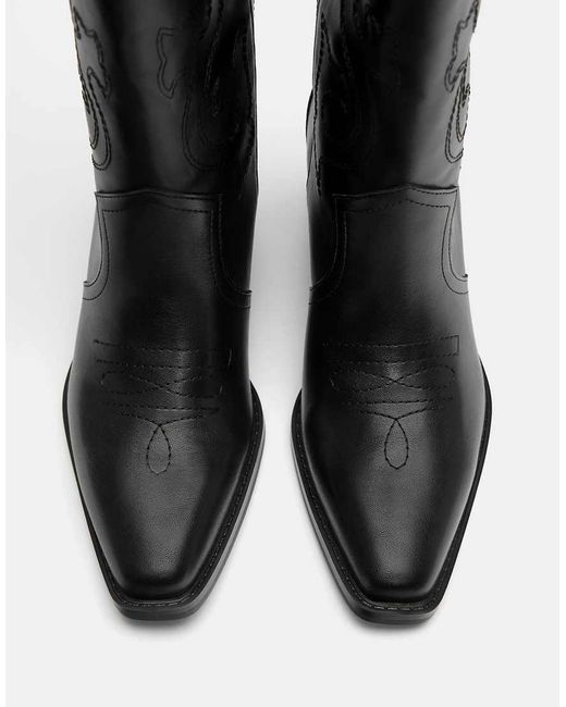Pull&Bear Cowboylaarzen in het Black