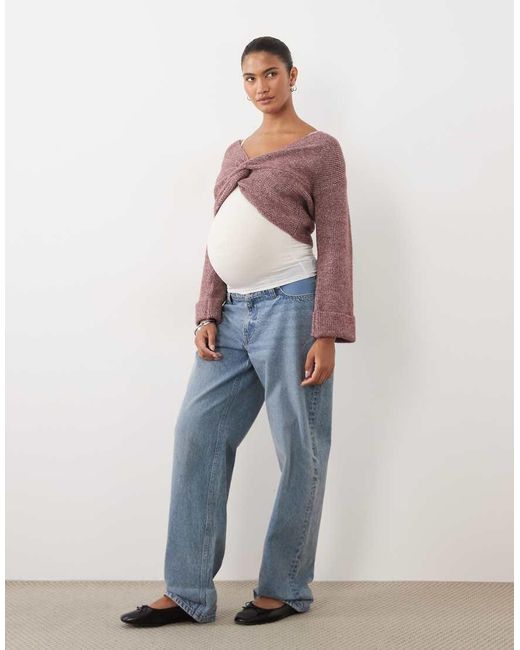 Mama.licious Red Mamalicious Maternity 2 Function Cropped Jumper With Scrunch Detail