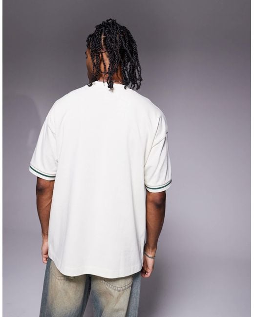 ASOS Blue Oversized Colour Block T-shirt for men