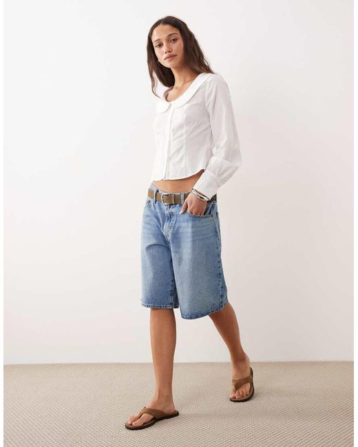 Miss Selfridge White Fitted Peterpan Collar Shirt