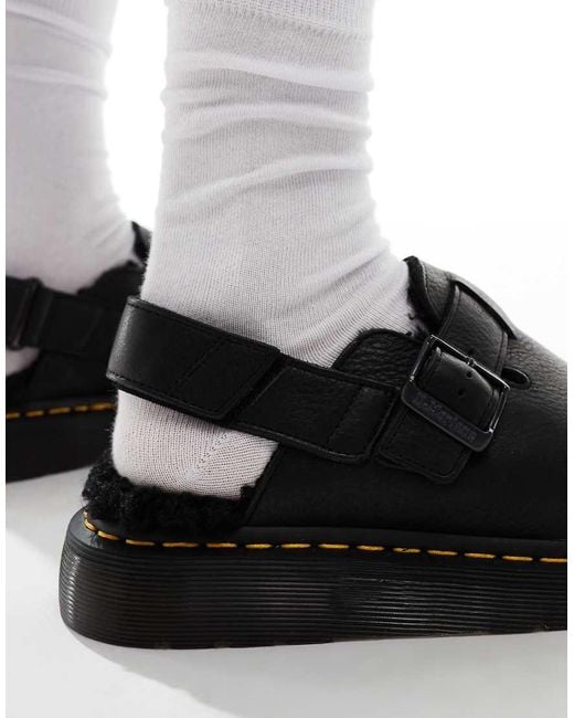 Dr. Martens Black Jorge Ii Fur Lined Mules for men