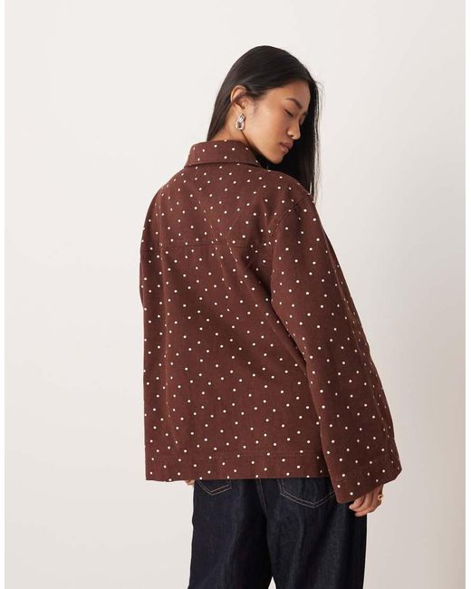 Giacca Di Jeans Semplice Con Tasche Applicate A Micro Pois di ASOS in Blue