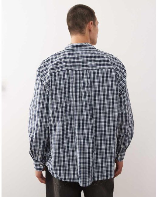 Weekday Blue Oversized Shirt for men