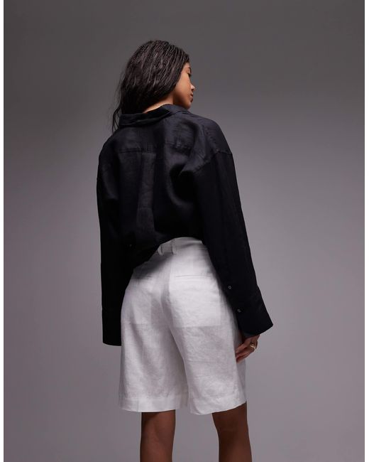 Bermuda en lin avec taille ajustée ARKET en coloris Brown