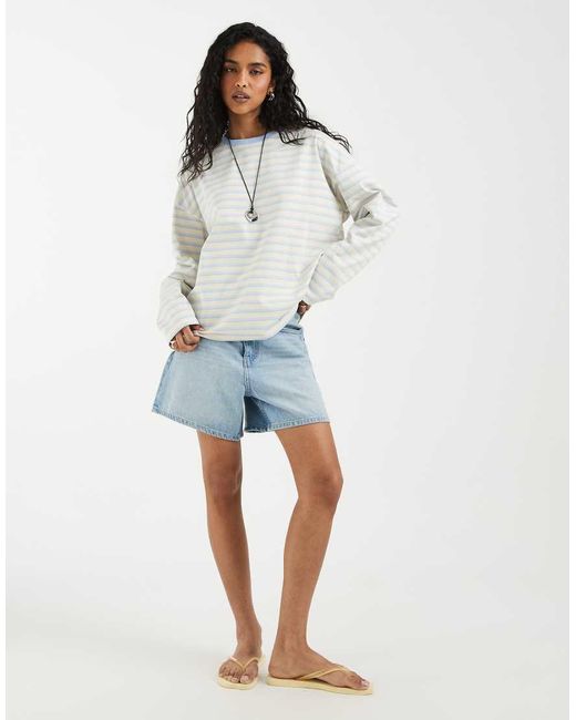 Noisy May White Long Sleeve Sweatshirt