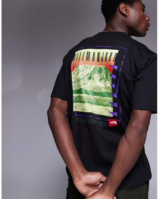 Camiseta Negra Extragrande Con Estampado En La Espalda Kilimanjaro De The North Face de color Black