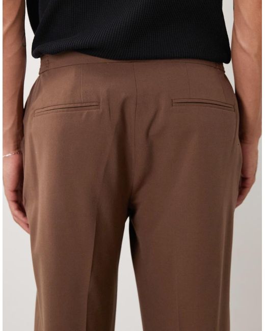 ASOS Brown Flexmax Smart Straight Trousers for men