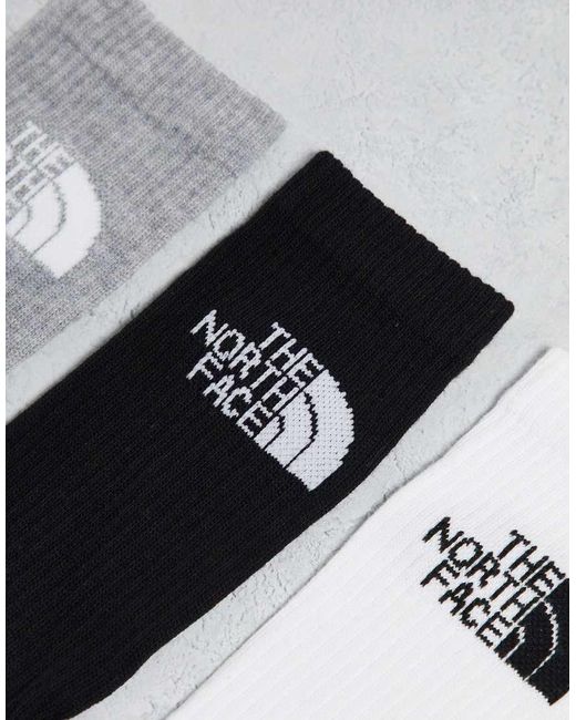 The North Face White Simple Dome 3 Pack Logo Socks