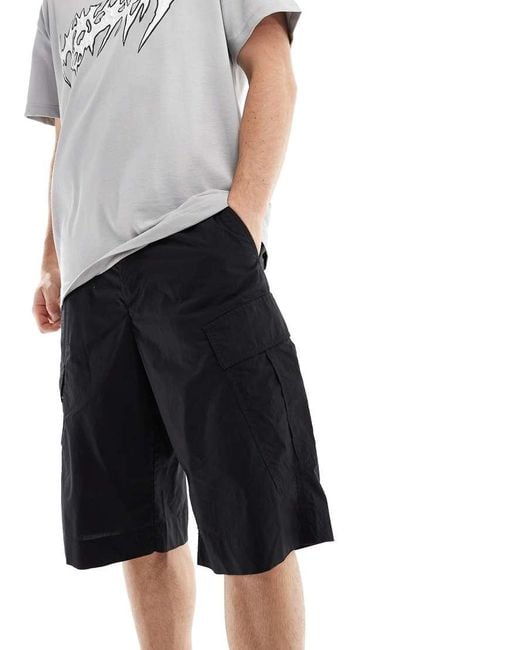 AllSaints Black Ardy Cargo Shorts for men