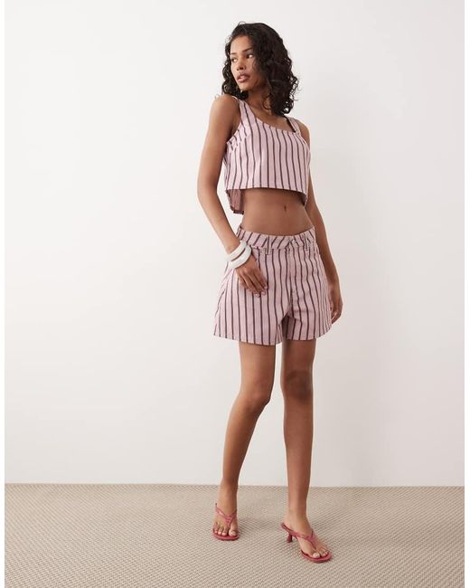 ASOS Red Denim Longer A Line Shorts