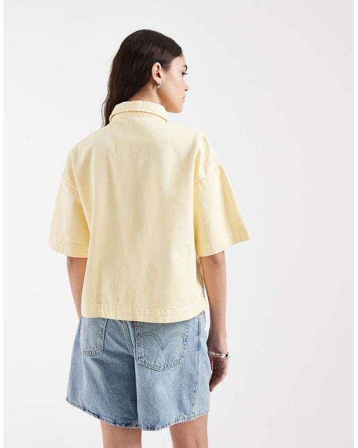 Pieces Natural Boxy Denim Shirt