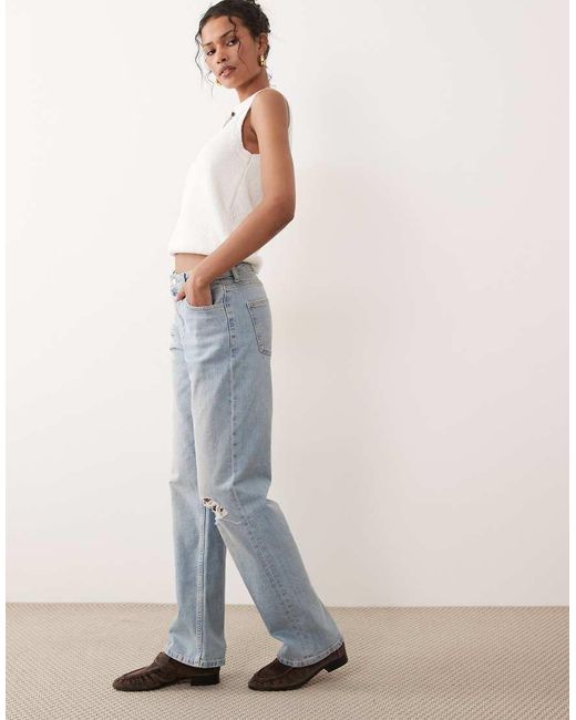 ASOS Blue Comfort Stretch Straight Leg Jeans