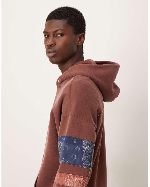 Abercrombie & Fitch Red Essential Patchwork Hoodie for men