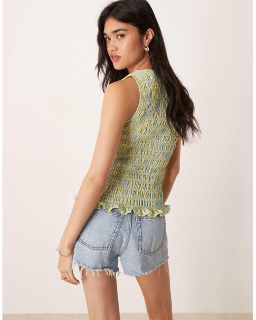 Amy Lynn Green Cher Shirred Top