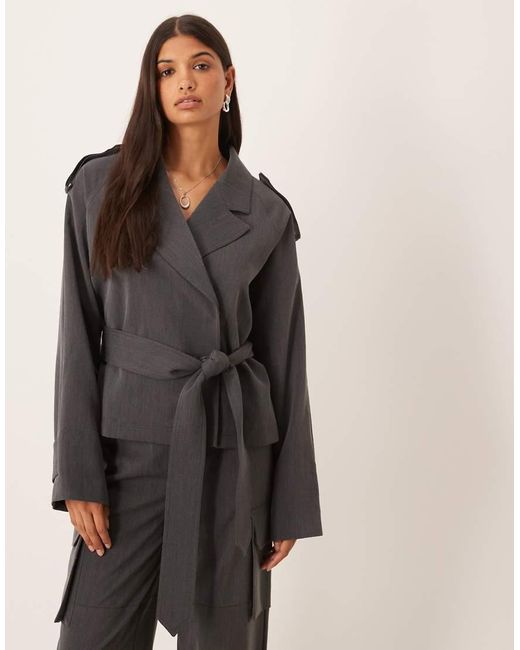 ASOS Brown Tailored Soft Trench Jacket Co-ord