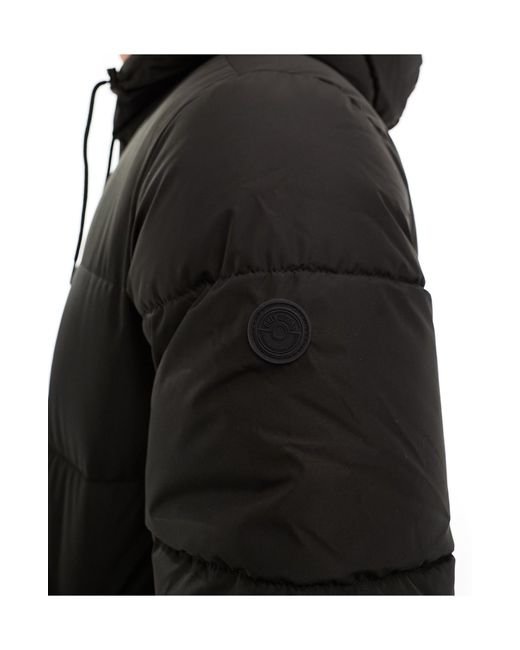 Only & Sons Black Heavyweight Hooded Puffer Jacket for men