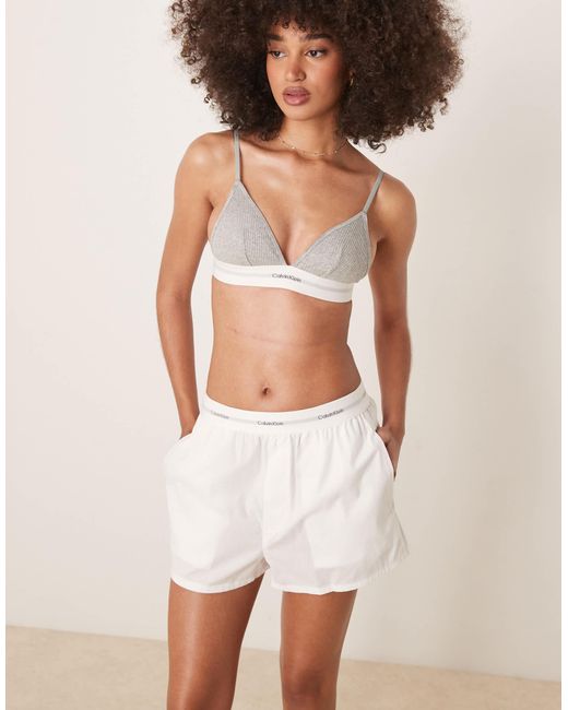 Calvin Klein Natural – pyjama-shorts aus webstoff