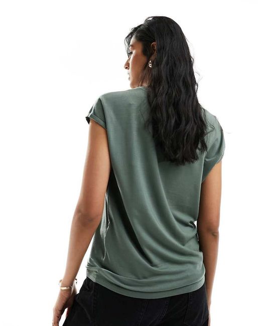 Vero Moda Green Round Neck T-shirt