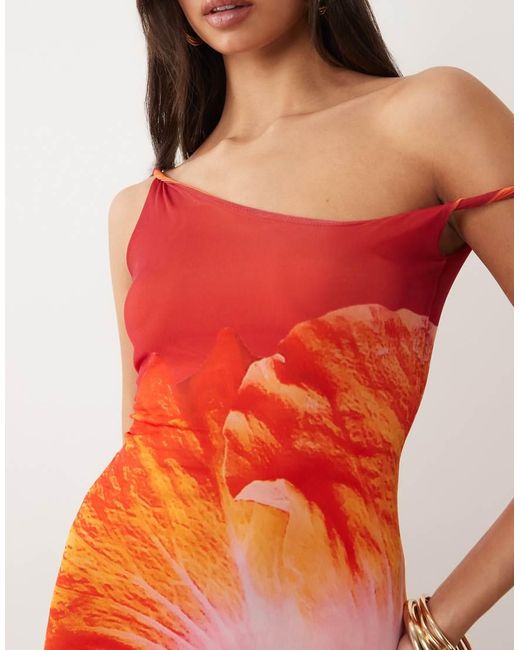 Kaiia Exclusive Double Layered Slinky Twist Off Shoulder Maxi Dress