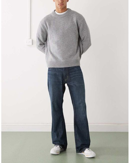 Vaqueros Azul Oscuro De Corte Bootcut Holgado Y Acampanado Mercury De Weekday de hombre de color Gray