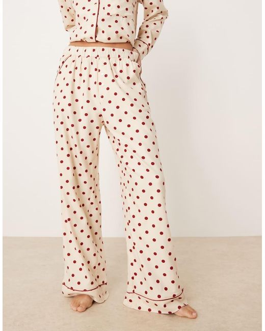 Abercrombie & Fitch Natural Flannel High Rise Boxer Pyjama Bottoms Co-ord
