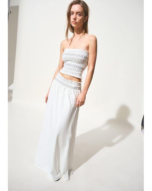 Mango Natural Teen Shir Embroide Strappy Cami Co-ord