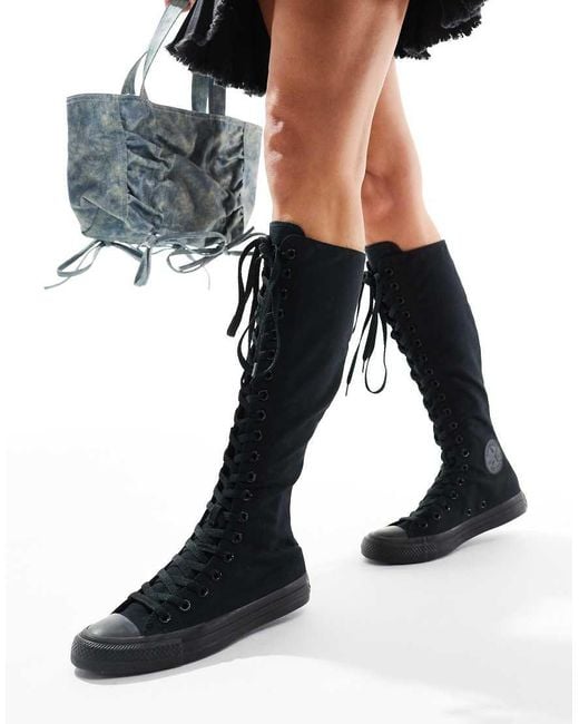 Converse Black Chuck Taylor All Star Knee Xxx Hi Trainers