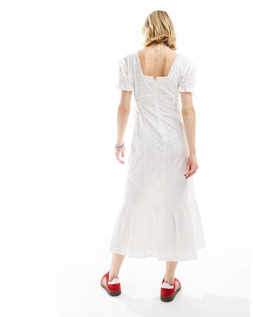 Reclaimed (vintage) White Broderie Western Milkmaid Dress