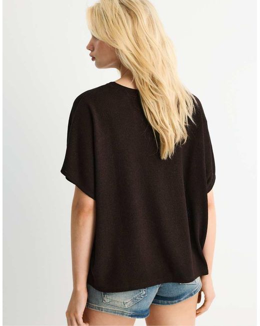 Stradivarius Black Rustic Cape T-Shirt